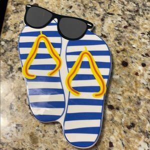 Large flip flip and sunglasses attachment